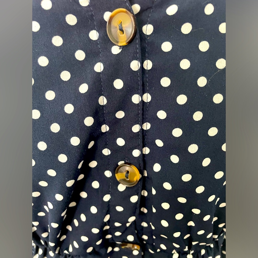 Navy blue polka dot dress - Picture 2 of 4